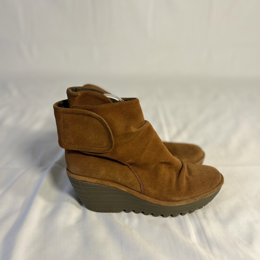 Fly London Yegi Slouchy Wedge Booties, size 39.  Some slight wear, see pictures.